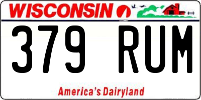 WI license plate 379RUM