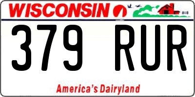 WI license plate 379RUR
