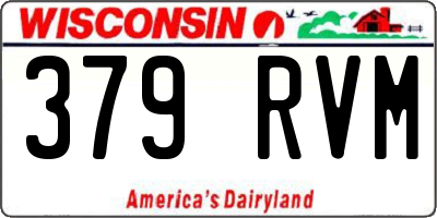 WI license plate 379RVM