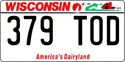 WI license plate 379TOD