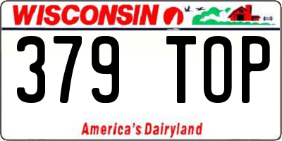 WI license plate 379TOP