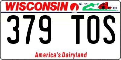 WI license plate 379TOS