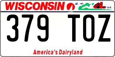 WI license plate 379TOZ