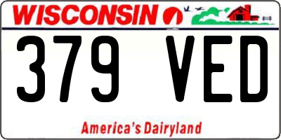 WI license plate 379VED