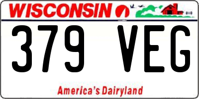 WI license plate 379VEG