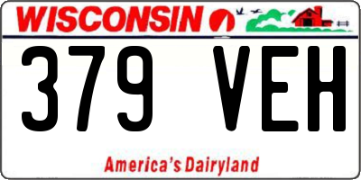 WI license plate 379VEH