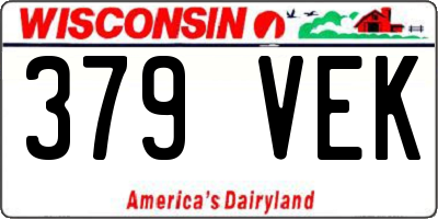 WI license plate 379VEK