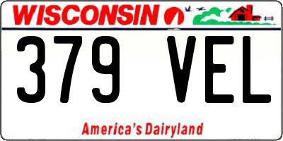WI license plate 379VEL
