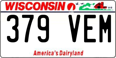 WI license plate 379VEM