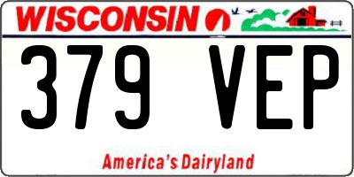 WI license plate 379VEP