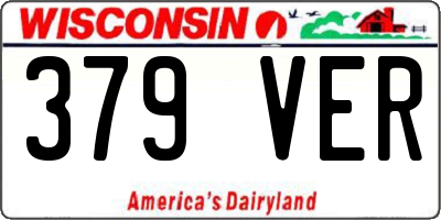 WI license plate 379VER