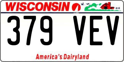 WI license plate 379VEV