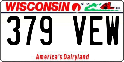 WI license plate 379VEW