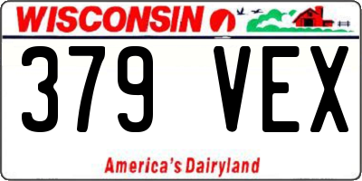 WI license plate 379VEX