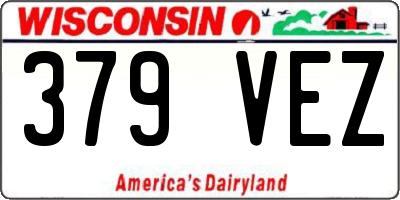 WI license plate 379VEZ