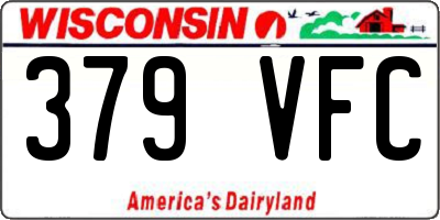 WI license plate 379VFC
