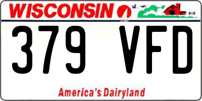 WI license plate 379VFD