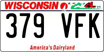 WI license plate 379VFK