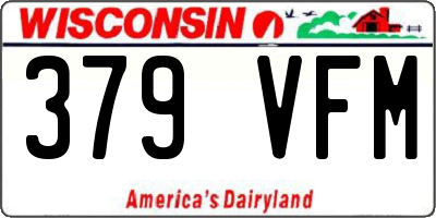 WI license plate 379VFM