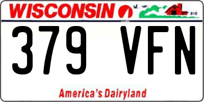 WI license plate 379VFN