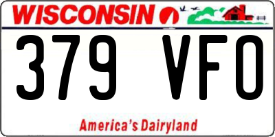 WI license plate 379VFO