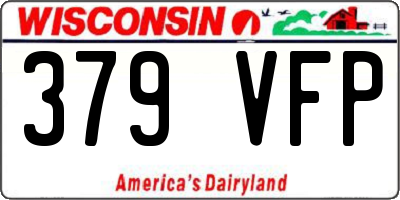 WI license plate 379VFP