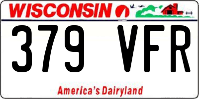 WI license plate 379VFR