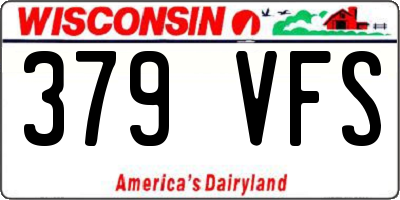 WI license plate 379VFS