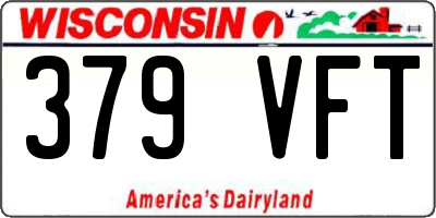 WI license plate 379VFT