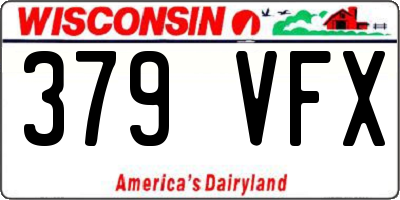 WI license plate 379VFX