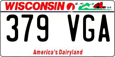 WI license plate 379VGA