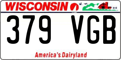WI license plate 379VGB