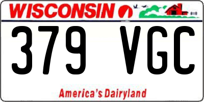 WI license plate 379VGC