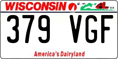 WI license plate 379VGF