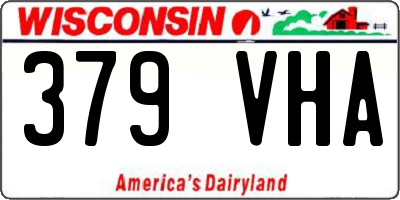 WI license plate 379VHA