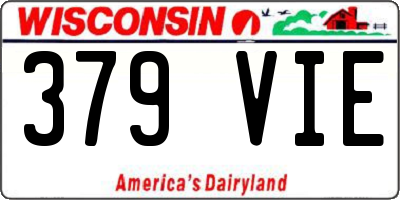 WI license plate 379VIE