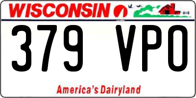WI license plate 379VPO