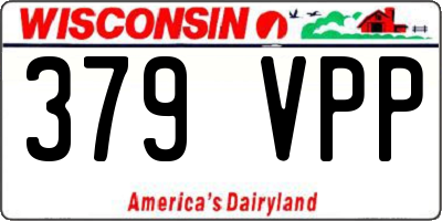 WI license plate 379VPP