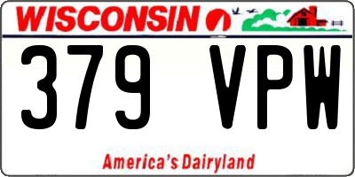 WI license plate 379VPW