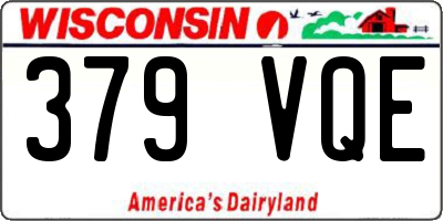 WI license plate 379VQE