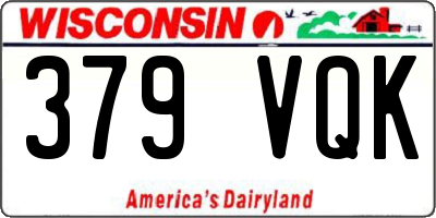 WI license plate 379VQK