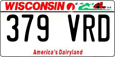 WI license plate 379VRD