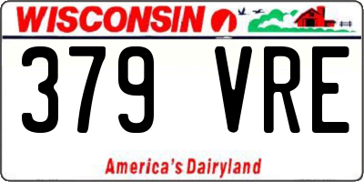 WI license plate 379VRE