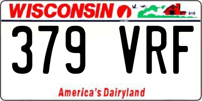 WI license plate 379VRF