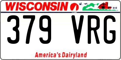 WI license plate 379VRG