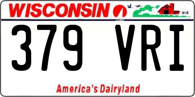 WI license plate 379VRI