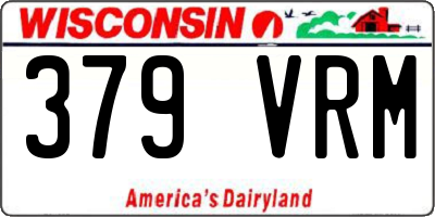 WI license plate 379VRM
