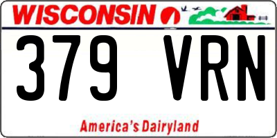WI license plate 379VRN