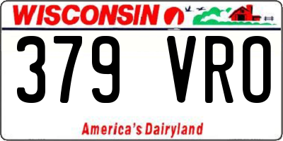 WI license plate 379VRO