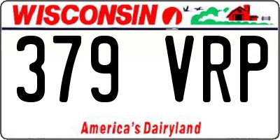 WI license plate 379VRP